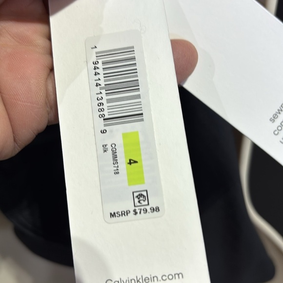 Calvin Klein Mesh V-neck cross over, scoop back,ruched side,padded 1 pc.swimsuit - Picture 10 of 11